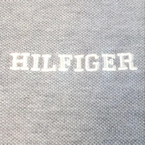 Tommy Hilfiger Gray Polo Shirt | EUC| Ribbed Collar - Picture 4 of 14